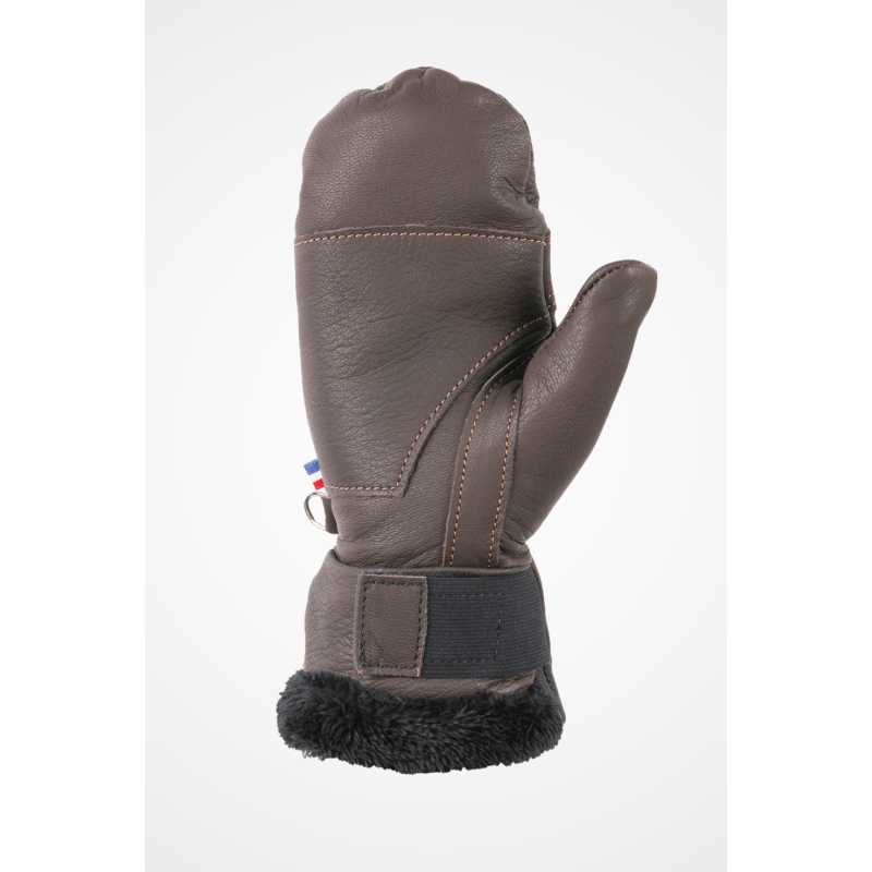 Moufles en cuir Da Nurbu, fabriquées en France, moufles chaudes femme