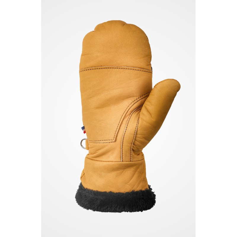 Moufles en cuir Tensing Norgay, fabriquées en France, moufles chaudes femme