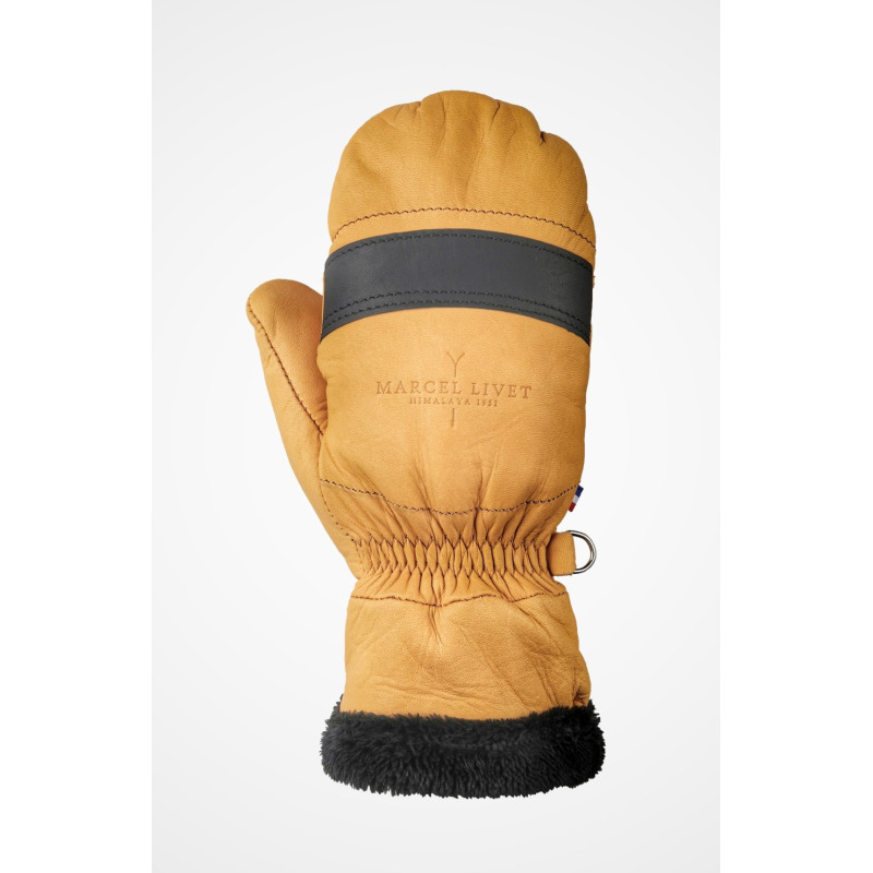 Moufles en cuir Tensing Norgay, fabriquées en France, moufles chaudes femme