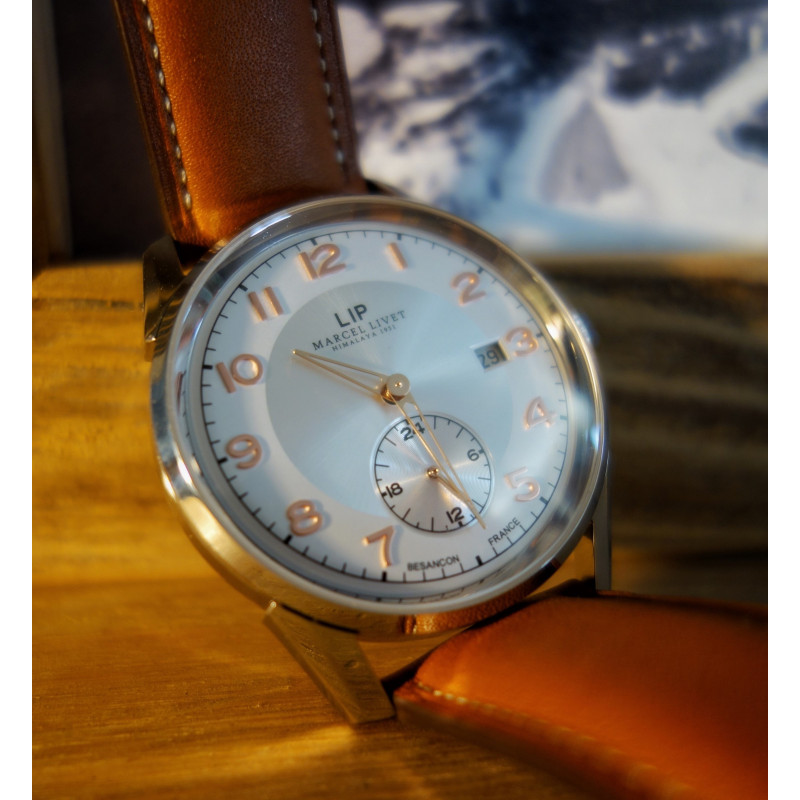 Automatic watch inspired by the Himalayan Expedition 1951, Collaboration LIP x MARCEL LIVET