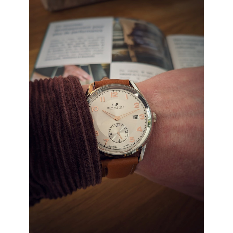 Automatic watch inspired by the Himalayan Expedition 1951, Collaboration LIP x MARCEL LIVET